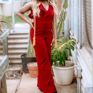 Small Red/Maroon Jumpsuit
